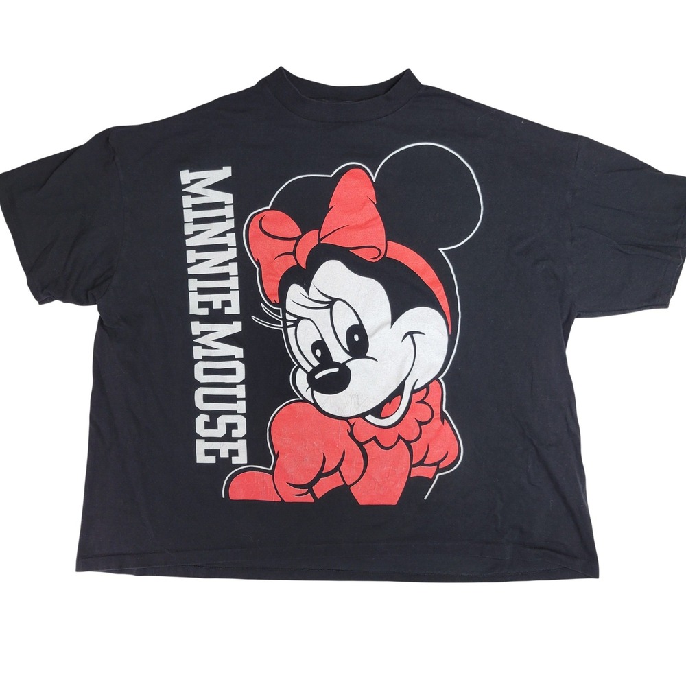 Vintage Disney Designs Minnie Mouse T Shirt Black Made in USA XXXXL‎ 4XL 90s